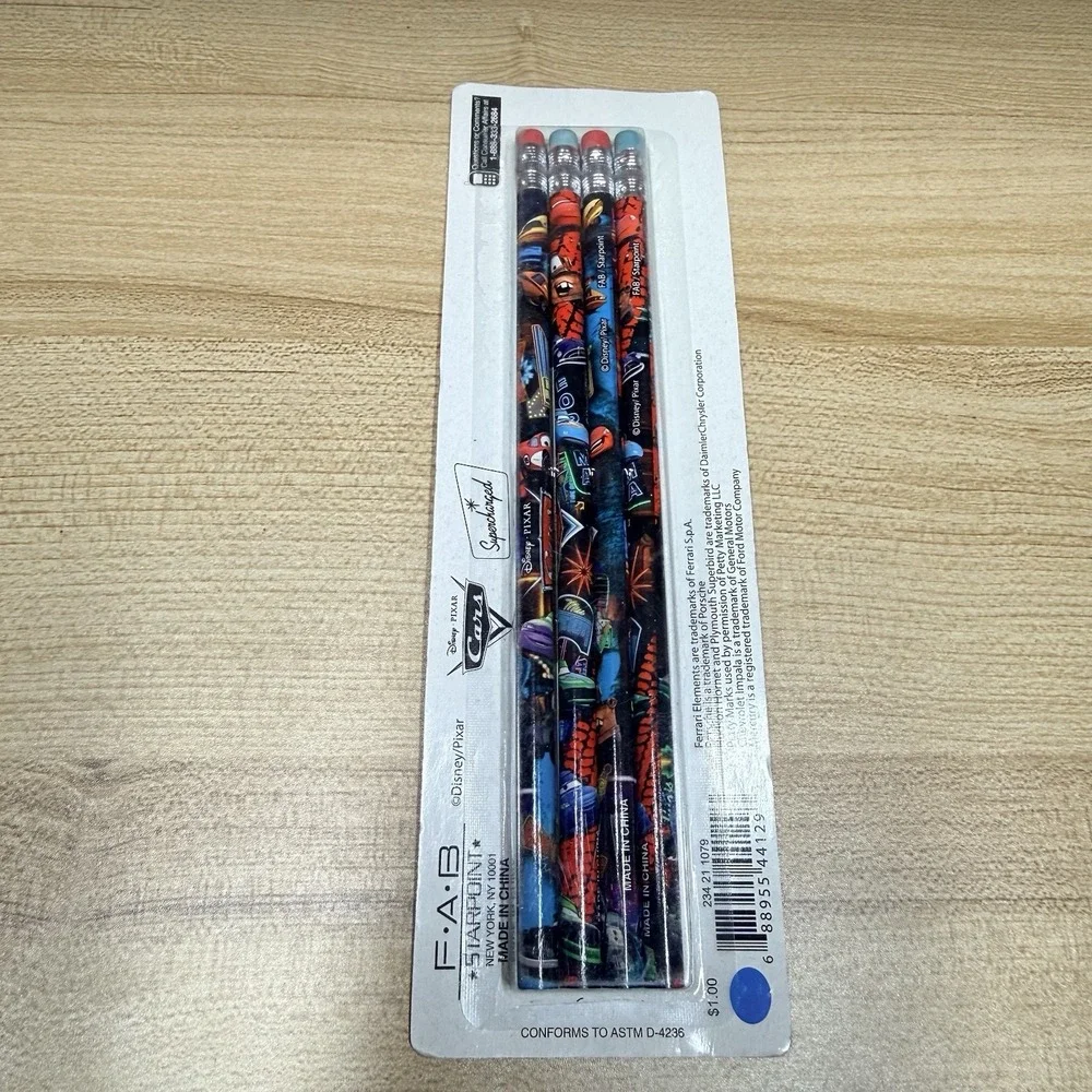 Cars Pencils No. 2 Supercharged‎ Disney Pixar Lightning McQueen 4-pack Set